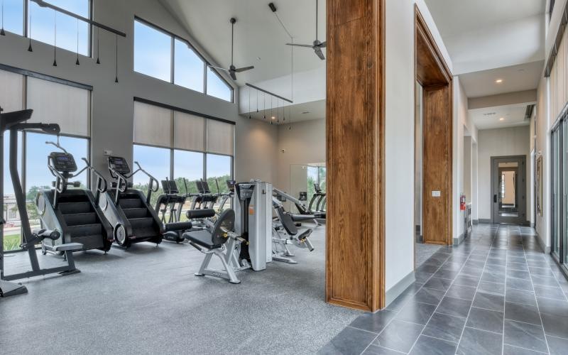 a gym with exercise equipment